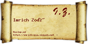 Imrich Zoé névjegykártya